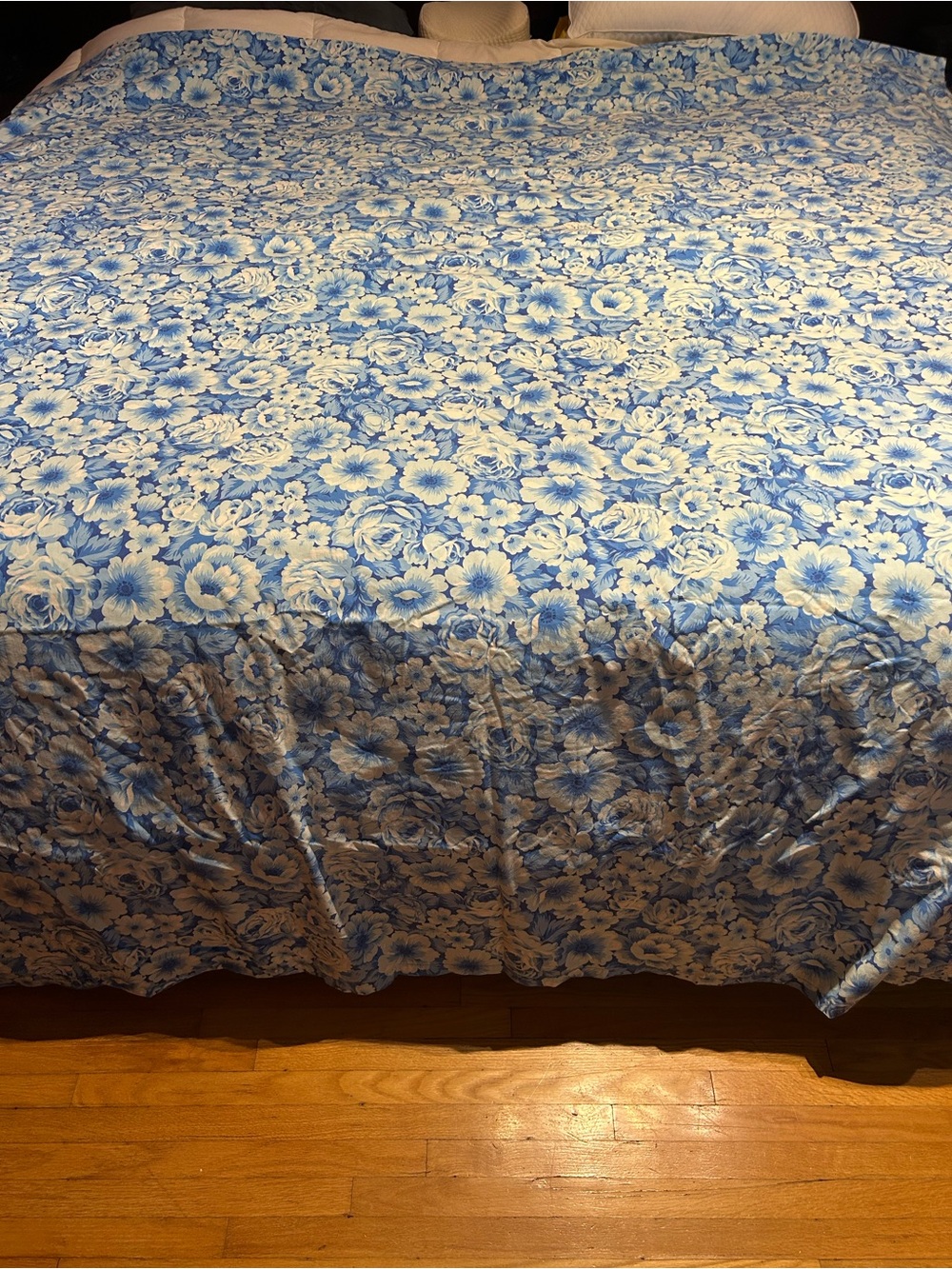 Blue Floral Cotton double top sheet- Classic Floral Pattern 100% cotton